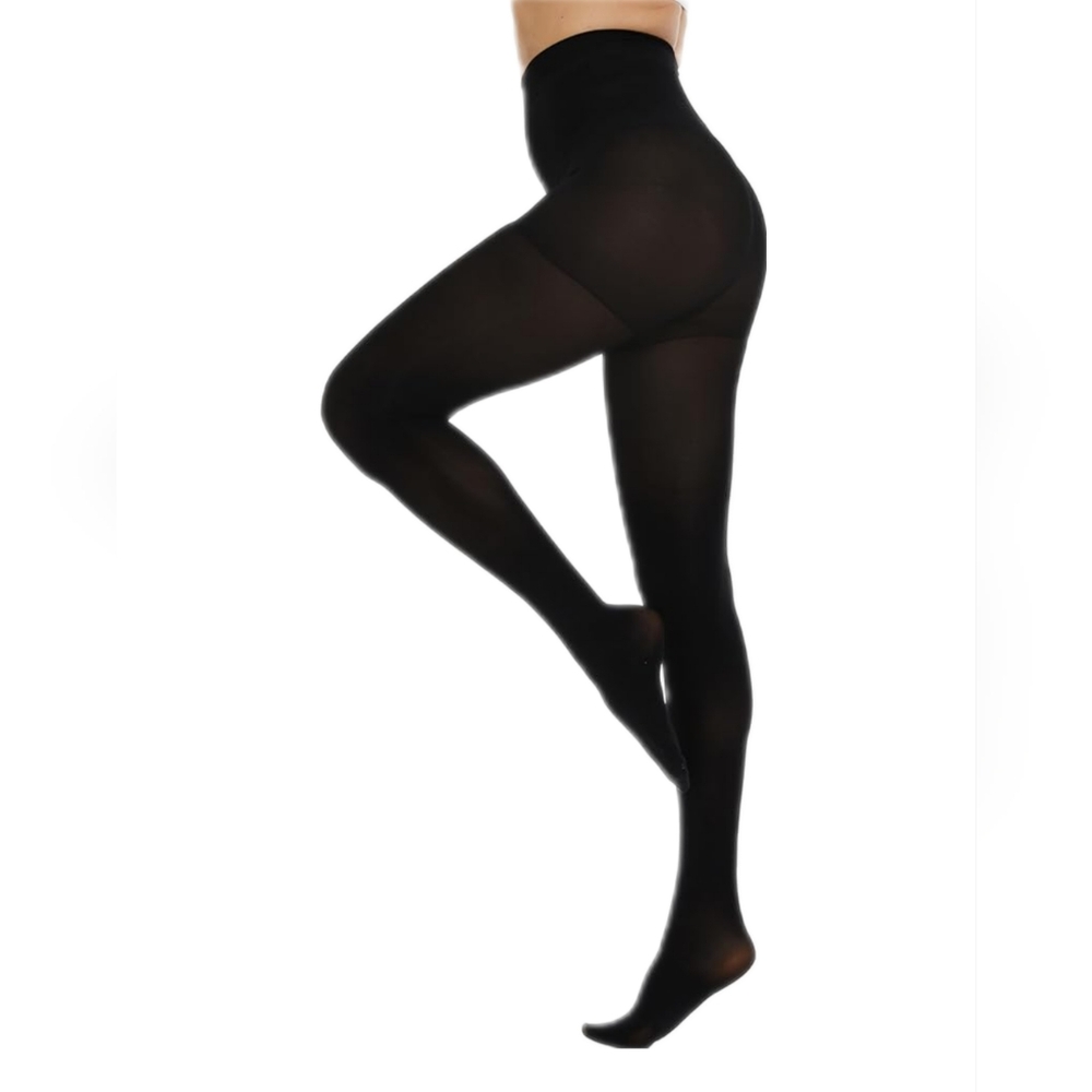 CozyWow Control-top Black Opaque Tights